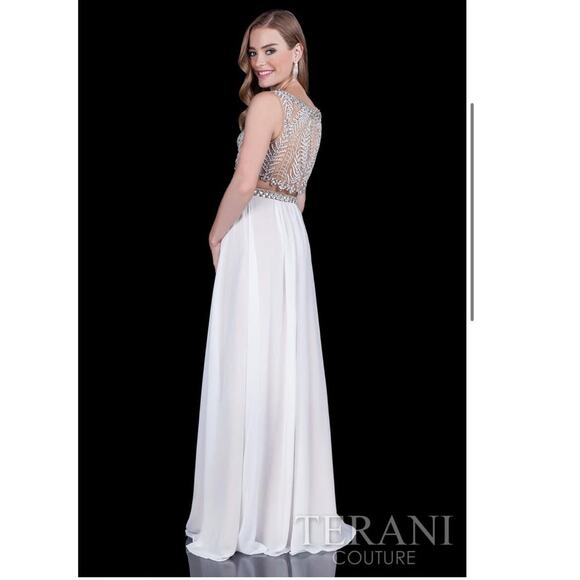TERANI COUTURE PROM 1611P1018 White & Nude size 6 - Picture 14 of 16